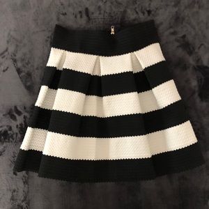 A black and white striped skirt